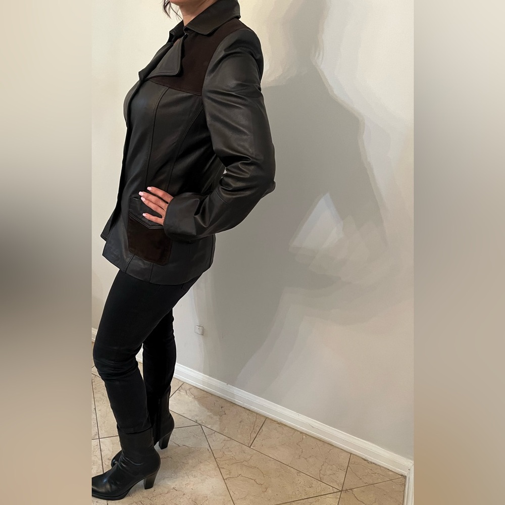 Mac Hill Pretty 100% Leather Brown Jacket - image 2